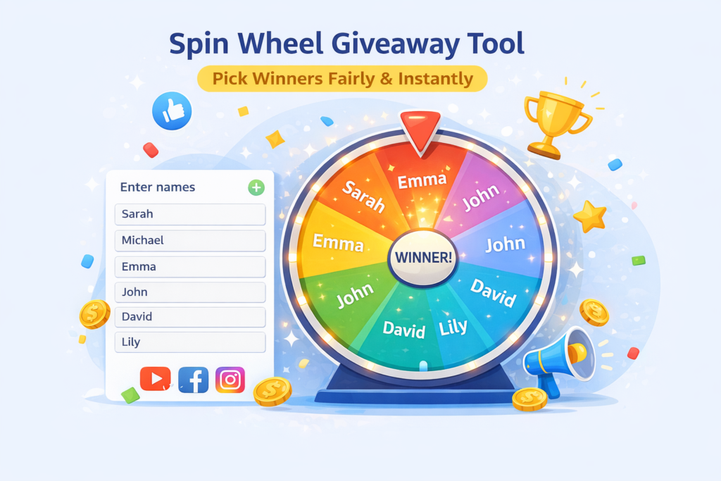 spin wheel giveaway tool random name picker online